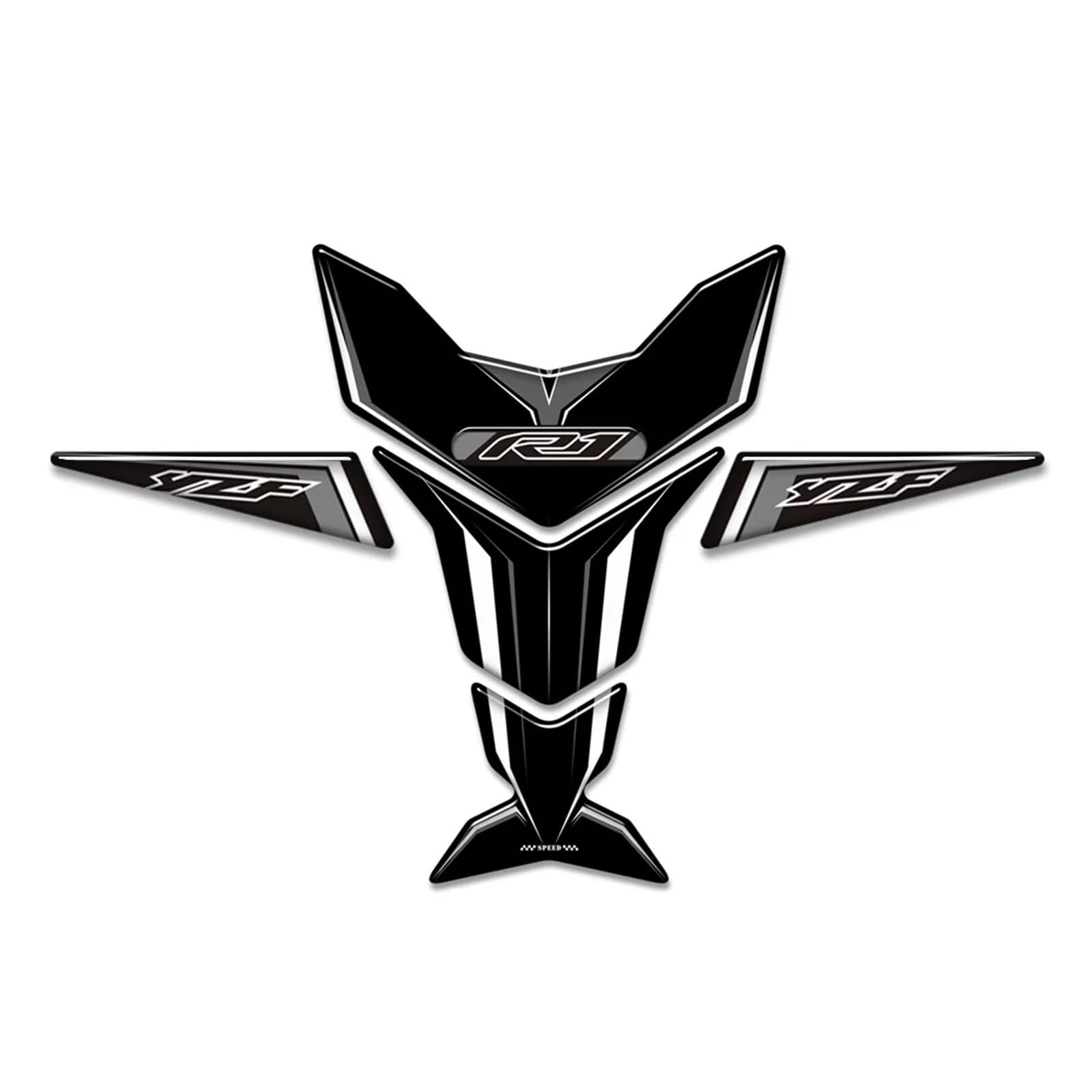 Decoration for Yamaha YZF-R3 YZFR3 YZF R3 Fuel Tank Pad Side Knee Fairing Fender Stickers Protector(Black)