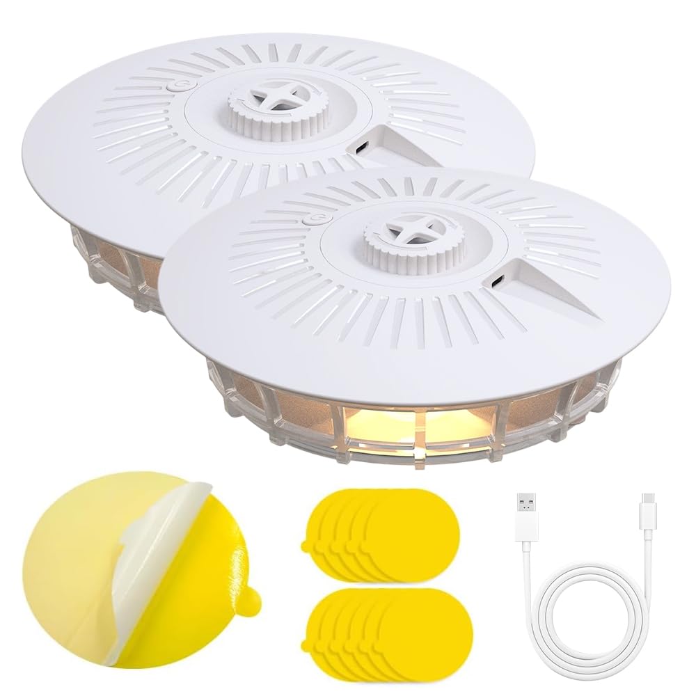 2 Stück Flohfalle für Wohnung, Flohlichtfalle Flohfalle mit 4 Lichtmodi, Falle für Flöhe mit 10 Sticker, UV Mückenfalle, Floh Lampe Trap, Falle für Wohnzimmer, Küche, Schlafzimmer
