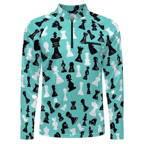 Chess Pieces Men's Sun Protection Shirts UV SPF UPF 50+ Long Sleeve Rash Guard Lightweight4