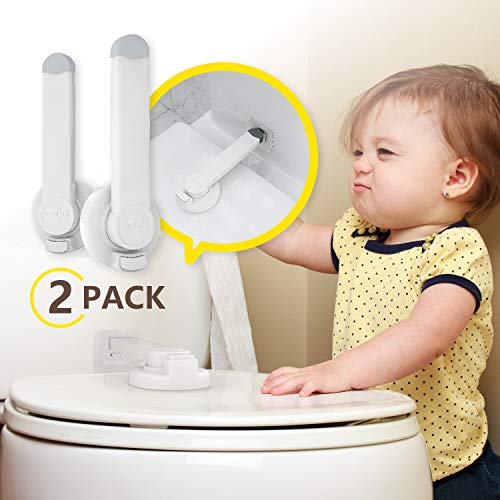 Baby Proofing Toilet Lock [2 Pack] Upgraded Gapless Pallet Mechanism for Child Safety