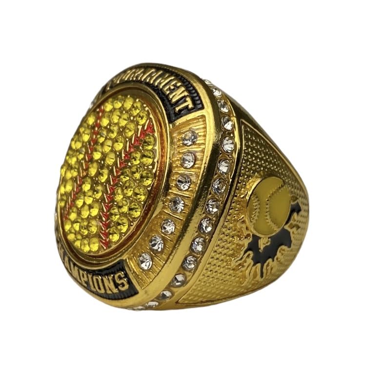 Legacy Rings 1 or 12 Pack Softball Baseball Championship Trophy Ring Tournament Champions or Finalists Gold-Tone Yellow