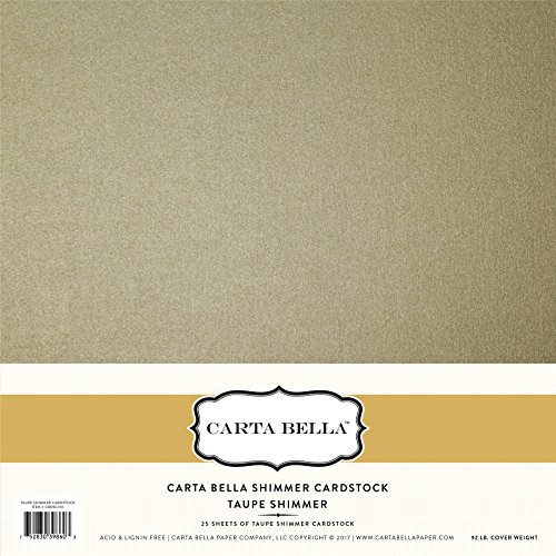 Carta Bella Paper Company CBDSC701 Taupe Shimmer Cardstock 92lb. Cover
