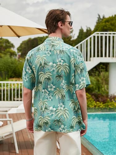 Men's Silk Shirts Short Sleeve Button Down Casual Tropical Holiday Hawaiian Shirts2