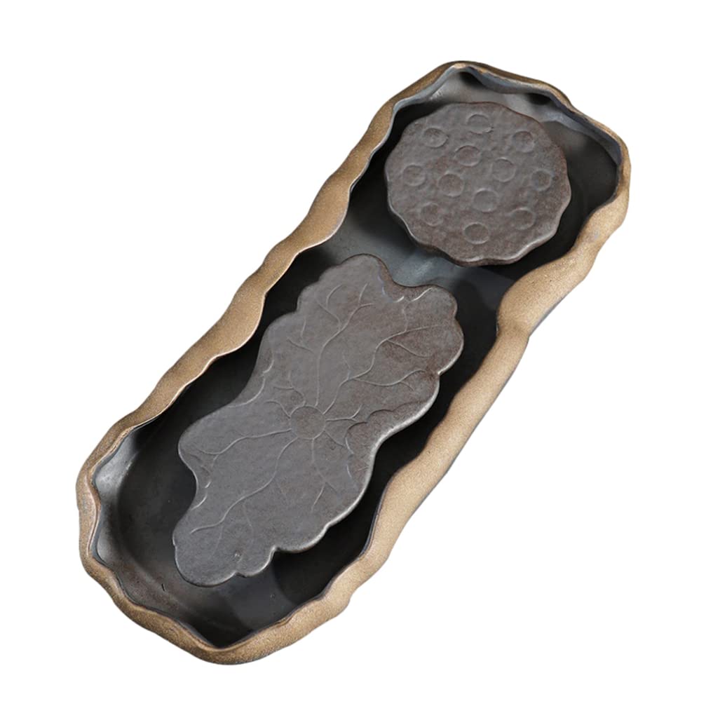 Homoyoyo 1pc Chinese Theme Kung Fu Tea Tray Storage Drainage Design for Tea Ceremony Compact and Practical for Two for Home Use and Giving