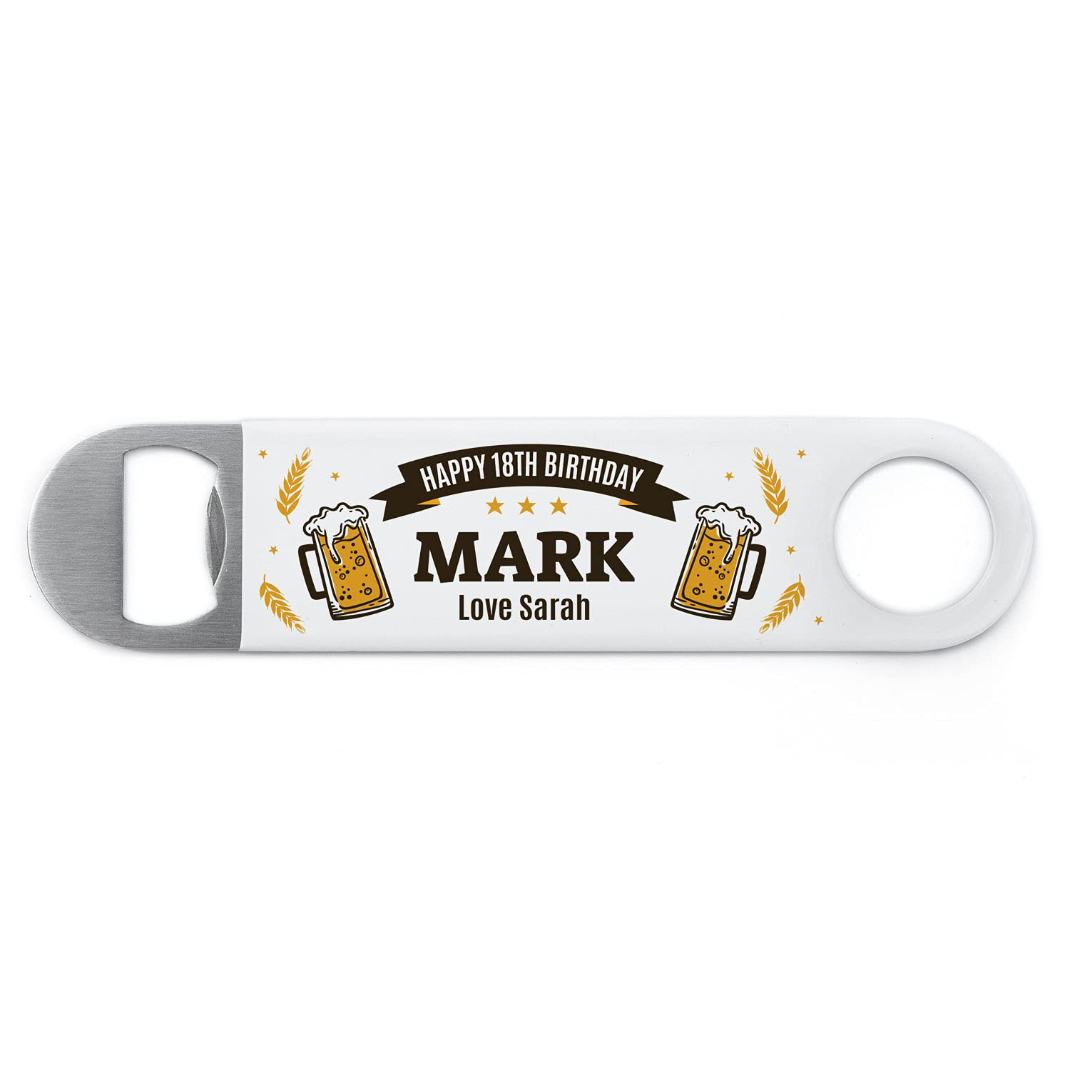 18th Birthday Gifts for Boys Grandson Nephew Brother, Personalised Bottle Opener For Men Him, 21st 30th 40th 50th 60th 70th Birthday Gifts for Dad Cousin Uncle Husband, ANY AGE and ANY NAME