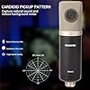 SUUNTOK Condenser Microphone XLR, Large Diaphgram Professional Recording Cardioid Microphone Kit with Shock Mount, for Studio, Live Streaming, Podcas (Black) #4