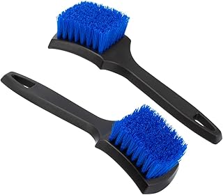 2PACK Car Brush for Wheel & Tire Cleaning, Carpet Brush for Car / Truck, Tough Scrub Brush for Tub, Shower with Stiff Bris...