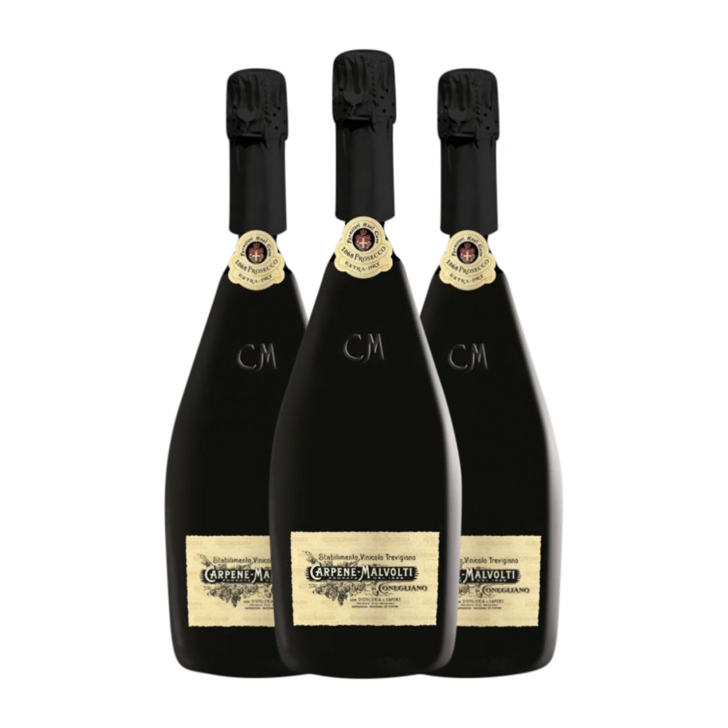 Carpene Malvolti. 1868 Extra Dry Glera Extra Seco Prosecco di Valdobbiadene Superiore di Cartizze 75 cl Espumoso blanco (Caja de 3 Botellas de 75 cl)