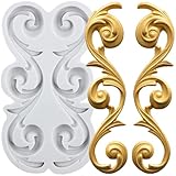 TAOXIBEI Baroque Scroll Relief Silicone Mold Curlicues Lace Filigree Polymer Clay Molds for DIY Crafts Epoxy Resin Casting Air Dry Polymer Clay Plaster Jewelry Making