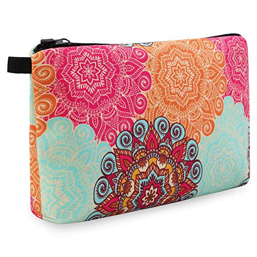 Makeup Bags for Women, MAGEFY Small Cosmetic Bag Cute Zipper Pouch Waterproof Makeup Pouch for Women (1 pack, red flower 0177)