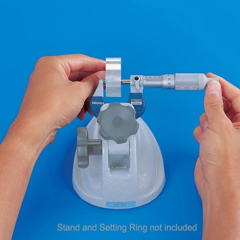 Using the micrometer with a stand for stable measurement