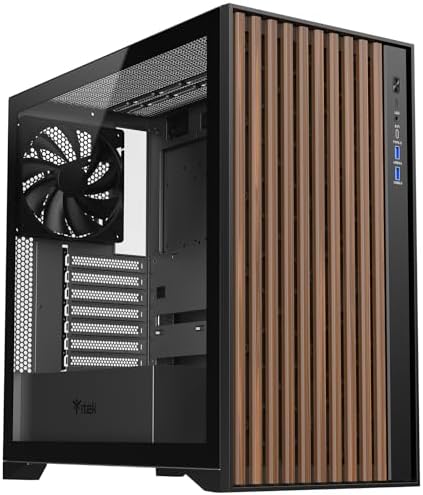 FOIFKIN M2 PC-Gehäuse Mit Walnuss-Front - ATX Mid-Tower Mit 7 ARGB-Lüftern