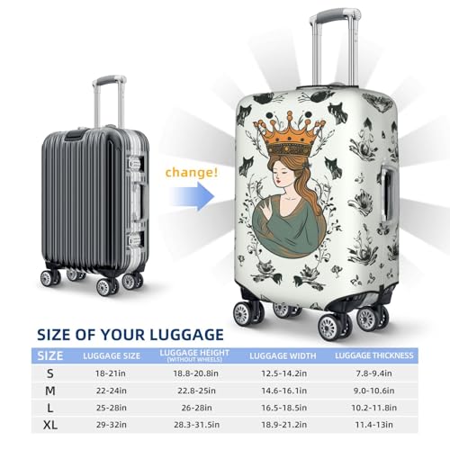 Travel Luggage Cover Girl wearing crown Suitcase Protector Elastic Washable Stretch Suitcase Protector Anti-Scratch Travel Suitcase Cover Fit 18-32 Inch Luggage2