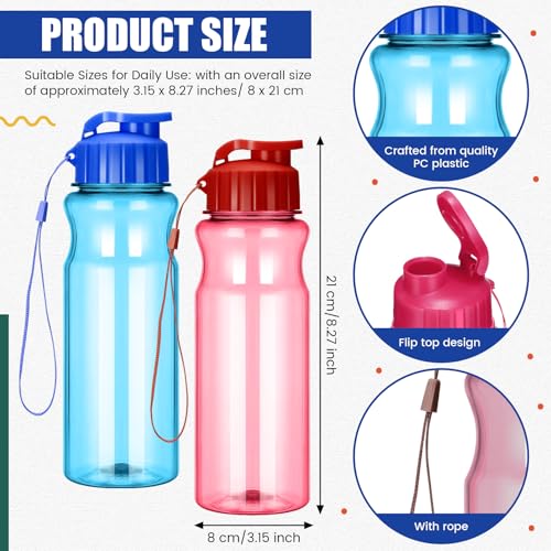Tioncy 50 Pieces Plastic Water Bottles for Kids Bulk 17 oz Water Bottles Bulk Sports Adults Kids Reusable Large Water Bottles Leakproof Drink Flip Cap Bottles for Party Outdoor Children School - Image 3