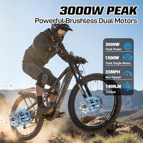 PASELEC 3000W Dual Motor All-Terrain Ebike