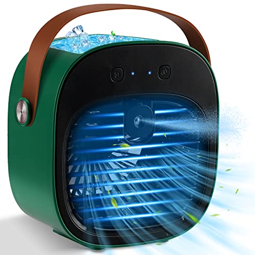 Portable Air Conditioners, 5200mAh Rechargeable Mini Air Conditioner Duration 5-10 hrs, Personal Air Cooler with 3 Speeds, Small Desk Air Conditioner for Bedroom, Office, Outdoor Portable Air Conditioners, 5200mAh Rechargeable Mini Air Conditioner Duration 5-10 hrs, Personal Air Cooler with 3 Speeds, Small Desk Air Conditioner for Bedroom, Office, Outdoor