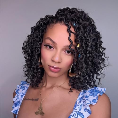 Goddess Locs Crochet Hair 14 Inch 7 Packs Boho Faux Locs