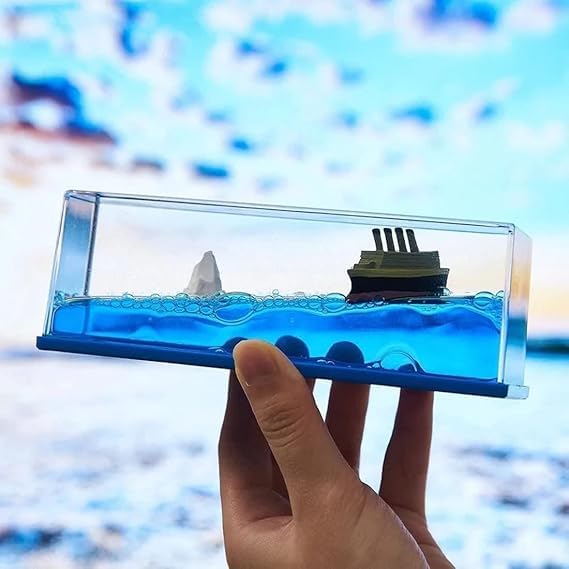 AP & ZP Resin Car Interior Accessories Dashboard Decoration - Moving Titanic Liquid Wave Cruise Ship - Nautical Car Dashboard Decor