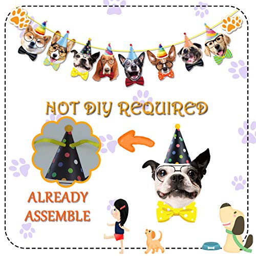 Sunny Seat A-DOGBANNERKIT Dog Birthday Banner Cake Topper Decorations Garland Dog Theme Bunting Cupcake Toppers Bday Decor Party Supplies thumb #4