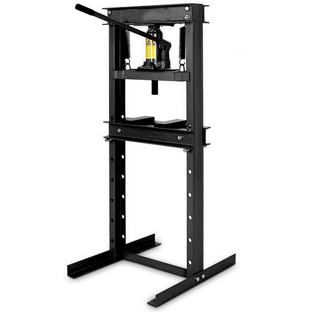 12 Ton Shop Press Floor H-Frame Press Plates Hydraulic Equipment Jack Stand, SP12