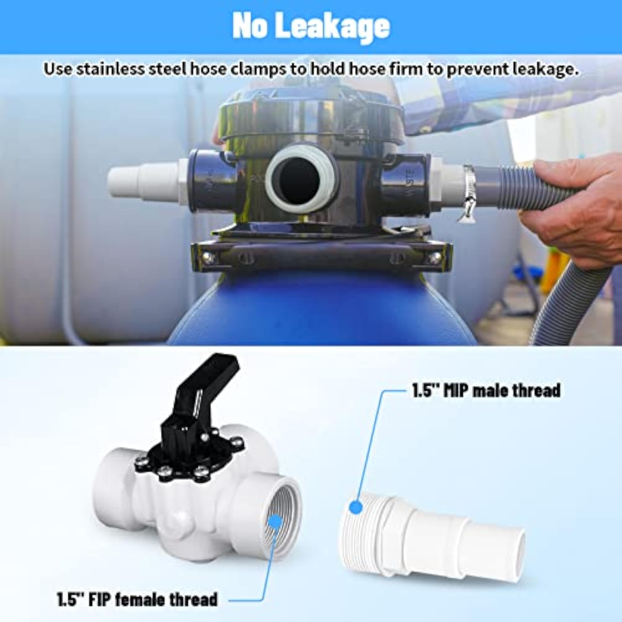 Universal Hose Adapter for Pool Filter Pump, Combo