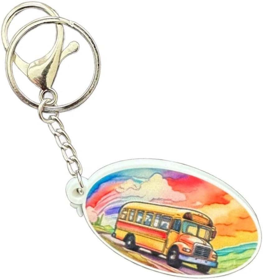 GenericSchool Bus Keychain - Trendy Aesthetic School Bus Driver Accesories Gifts for Men Women Keychains