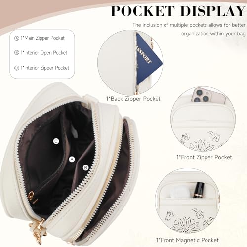 Image of Small Crossbody Bags for Women, RFID Phone Purse with Card Slots, Triple Compartments Lightweight Shoulder Bag