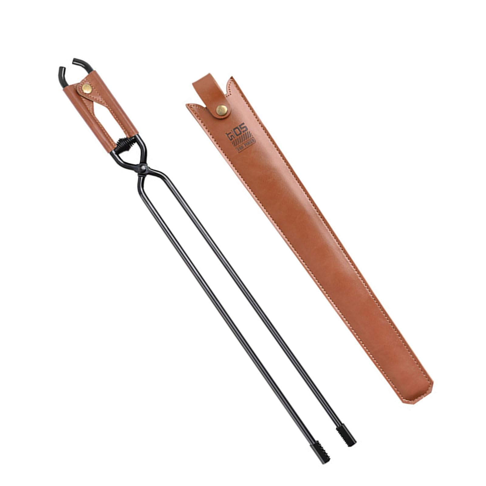 Pinzas de carbón de acero al carbono para exteriores, picnics, camping, carbón vegetal, chimeneas, pinzas de metal para camping