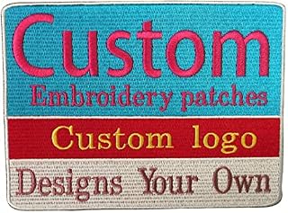 Custom Design Patches Personalised Embroidered Patch Any Size Any Logo Decorative Applique Iron on Sew on Hook & Loop Fasten (2pcs, Under 4 inch)