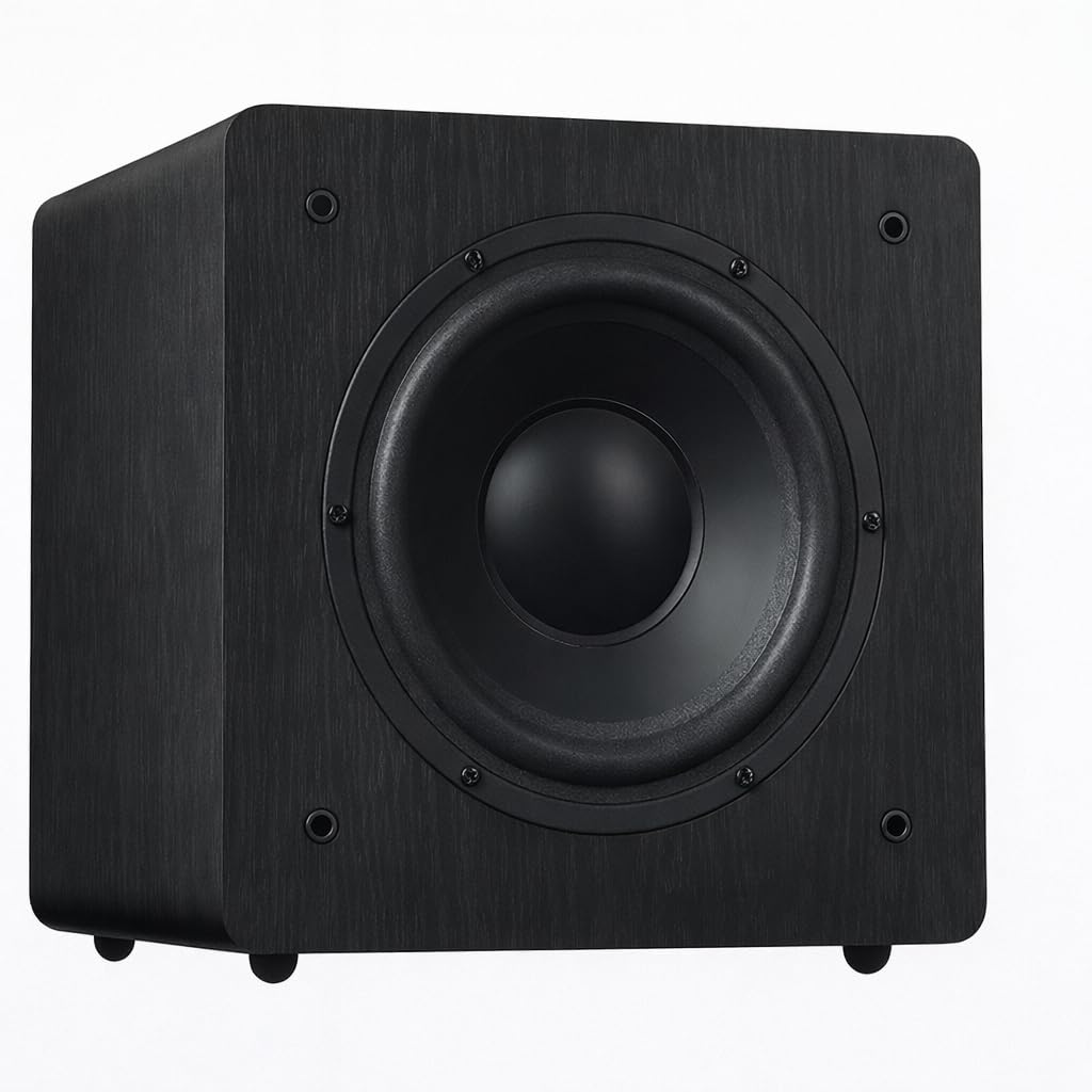 DYNAVOICE Challenger Sub-8 Negro – Subwoofer Activo 8" 90W RMS (125W Máx.), 25-180 Hz, Auto On/Off | para Home Cinema 5.1 y HiFi hasta 25 m² | RCA/LFE y Alta Nivel