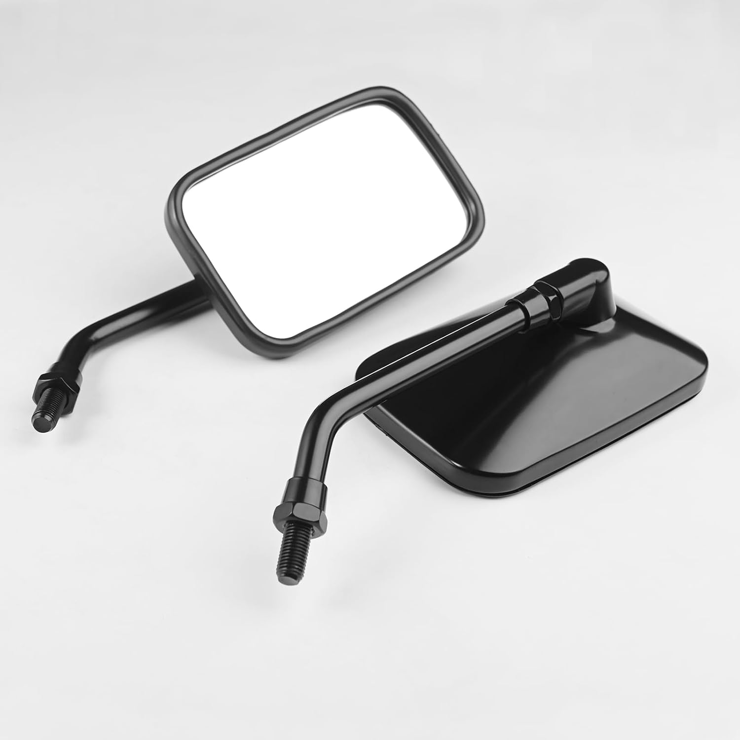 Motorcycle Mirrors, 10mm Bolt Motorcycle Handlebar Rectangle Rear view Side Mirrors, Compatible with Kawasaki Honda Suzuki Cruiser Scooter
