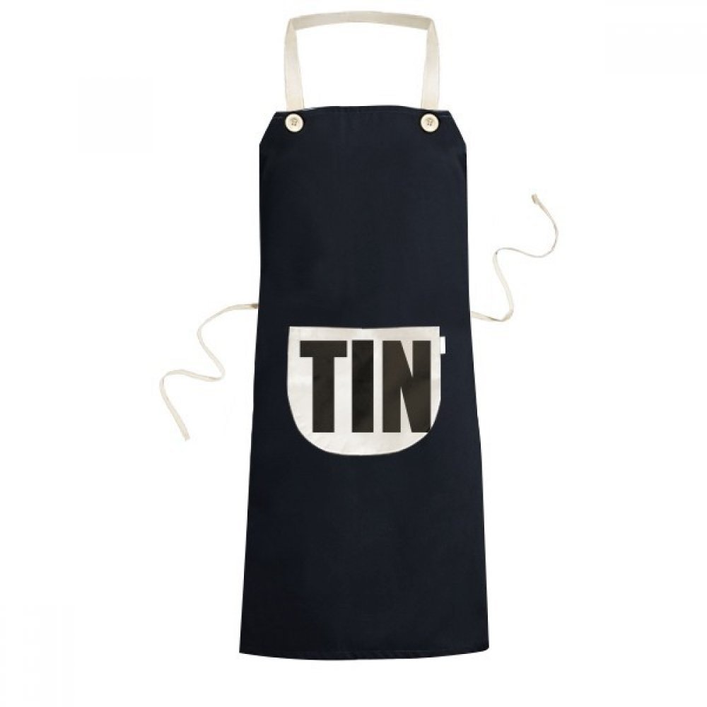 Tablier étain nom chimie cuisine réglable noir 70x67 cm