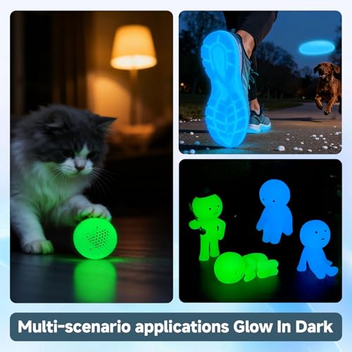 Image of Flexible TPU Filament Bundle 1.75mm, 95A Shore Hardness, 4x250g (1kg Total) - Silk TPU1 Gold & Silver + Glow-in-the-Dark TPU2 Blue & Green, Shiny & Luminous for Most FDM Printer