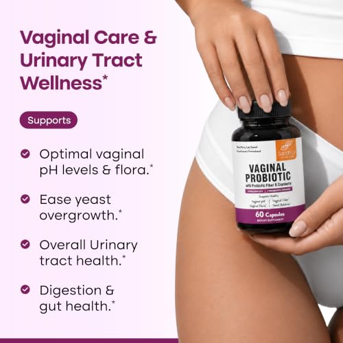Image of Sandhu's Vaginal Probiotics for Women pH Balance with Prebiotics Fiber & Cranberry | Supports Healthy Vaginal Odor & Flora, Urinary & Gut Health | 60 Count Supplement