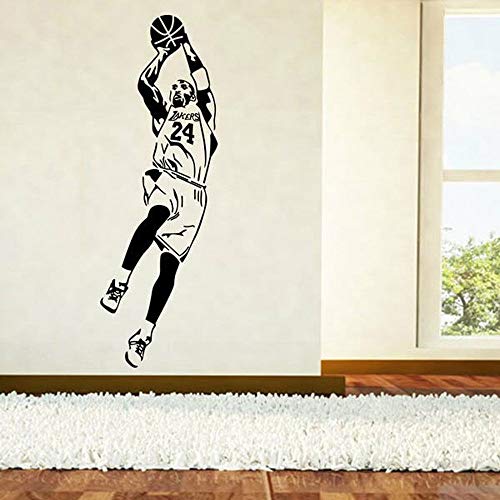 バスケットボール選手MVPウォールステッカーコービーブライアントKobe Bryant 24フェイドウェイショットデカールホームインテリア (ブラック,56x168cm)