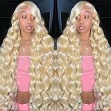 ZWJSH 30 Inch 613 Lace Front Wig Human Hair 200 Density 13x4 Blonde Wig Human Hair Body Wave Lace Front Wigs Human Hair HD Transparent Lace Frontal Wigs Human Hair Pre Plucked Colored Wigs for Women