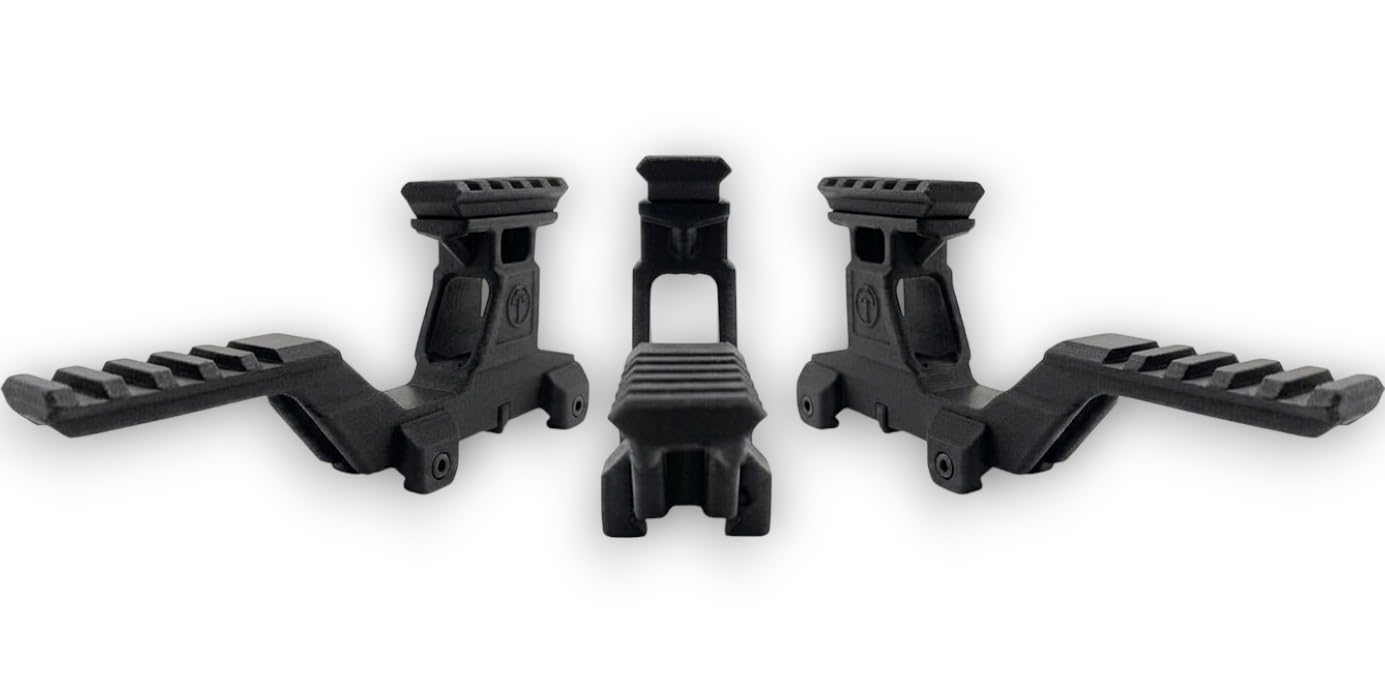 Viking Montura Hydra Elevadora Picatinny, Hydra Mount Kit, Riser Mount para Punto Rojo, Soporte Táctico para AN/PEQ, Fabricada en Polímero con Fibra de Carbono, Airsoft