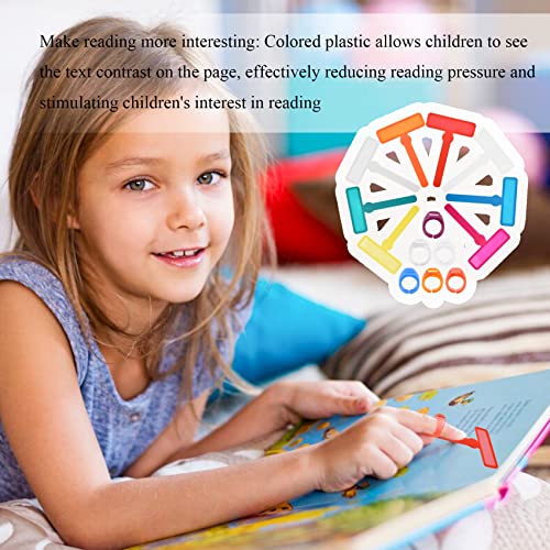 Lnrkai 14Pcs Dyslexia Tools For Kids, 8Pcs Finger Guided Reading Strips With 6Pcs Finger Rings, Highlight Reading Strips Bookmarks For Reading Highlight Text Overlay Reading Pointers For Kids #TOP4