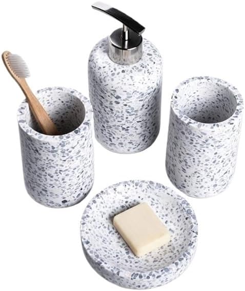 Resin Terrazzo Bathroom Toilet Set