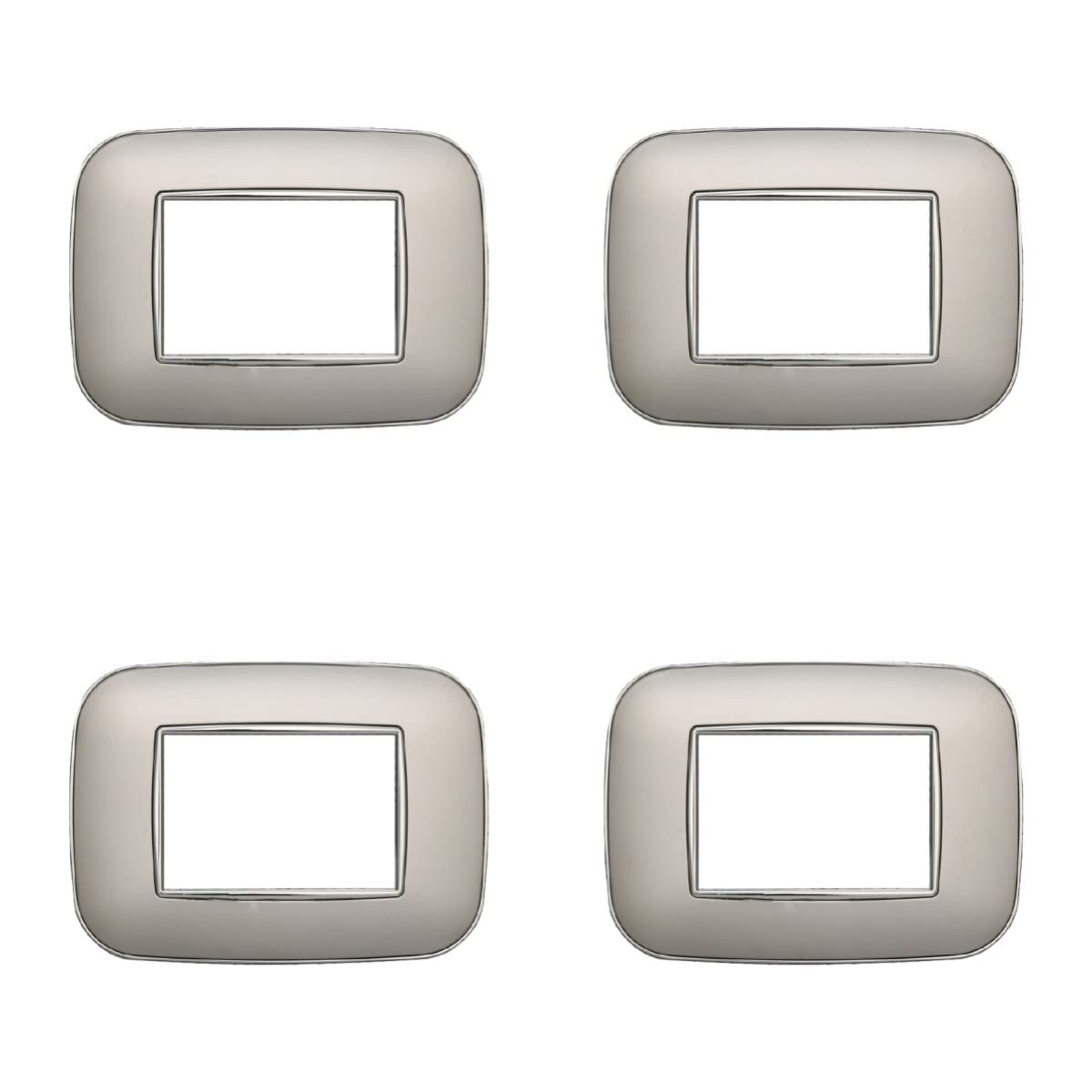  Bticino Axolute Set of 4 Oval Plastic Plates - Perfezionati per Benessere delle Tavolate da 3 Persone (Argento)
| Btici