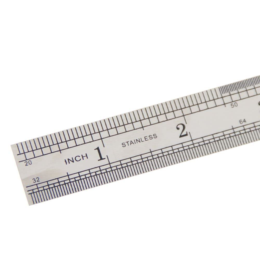 Taytools 6 Inch Rigid Machinist Rule Ruler Hardened Spring Steel 4R  Graduations in 1/8, 1/16, 1/32 and 1/64 Inches MRSAE