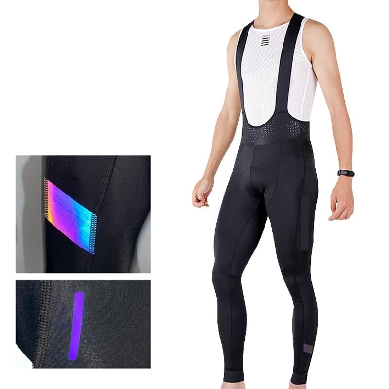 Largo Culote Ciclismo Pantalones de bicicleta for hombre con correas for los hombros, pechera de ciclismo for hombre, pantalones largos transpirables y cómodos for bicicleta, mallas con pechera for ci