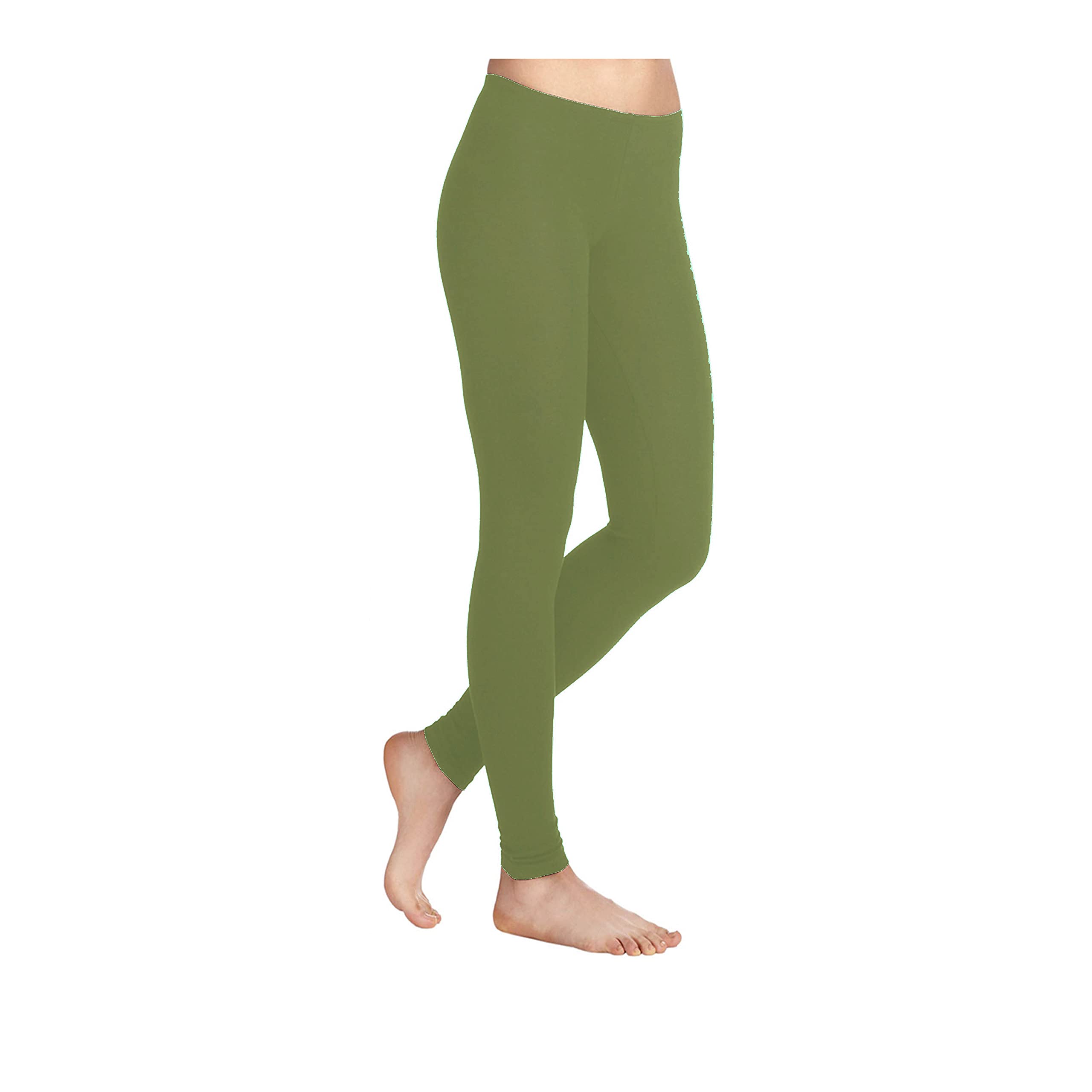 Missloved Plain Stretchy Viscose Elastane Leggings - SM to fit UK 8-10 - Olive