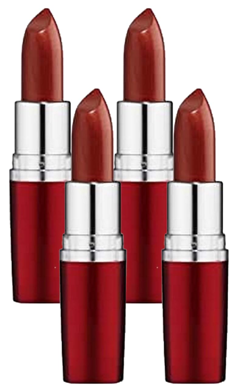 MAYBELLINE New York Feuchtigkeitsspendender Lippenstift mit pflegenden Ölen, Cremige Textur mit Collagen und Jojoba-Öl, Moisture Extreme, Nr. 585 Indian Rot, 5 g (4er Pack)
