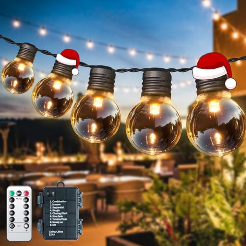 aurogeek Lichterkette Außen Batterie - G30 9m 20 LED Glühbirnen...