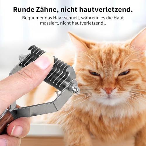 SHYSBV Coat King Harke für Haustiere, 14 Klingen, katzenkamm,professioneller Haustier-Entfilzungskamm, Fellpflege, Abisolierwerkzeug für Hunde und Katzen,Fellwunder Bürste Hund, 6,2 cm, 1 Stück