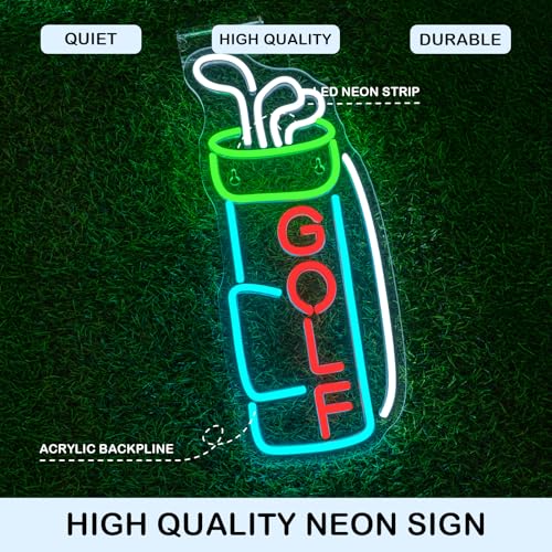 Image of Horseneon Golf Neon Sign for Wall Decor, Golf Neon Led Sign, Creative Neon Lights Signs with USB Powered for Golf Club, Backdrop Lights, Wall Hanging Decor