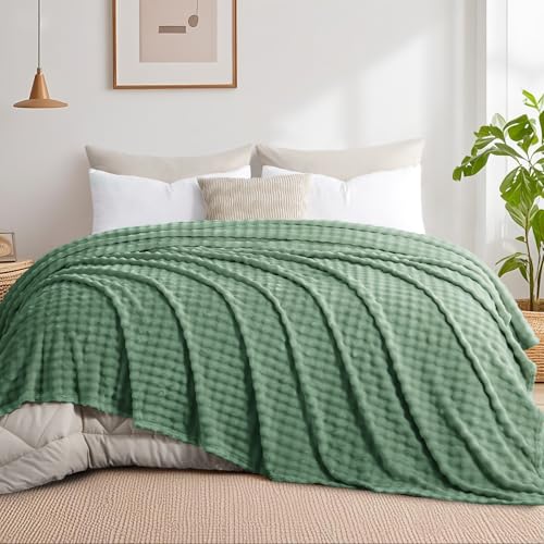 RUIKASI Kuscheldecke Flauschig Grün Bubble Decke - 220x240cm XXL Sofadecke & Couchdecke aus Plüsch… – Ansicht 2