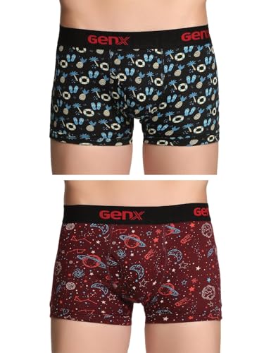 Image of Genx Jazz Printed Trunk - Elegant, Trendy&Comfortable, 100% Combed Cotton Men's Underwear(Colors&Print May Vary)