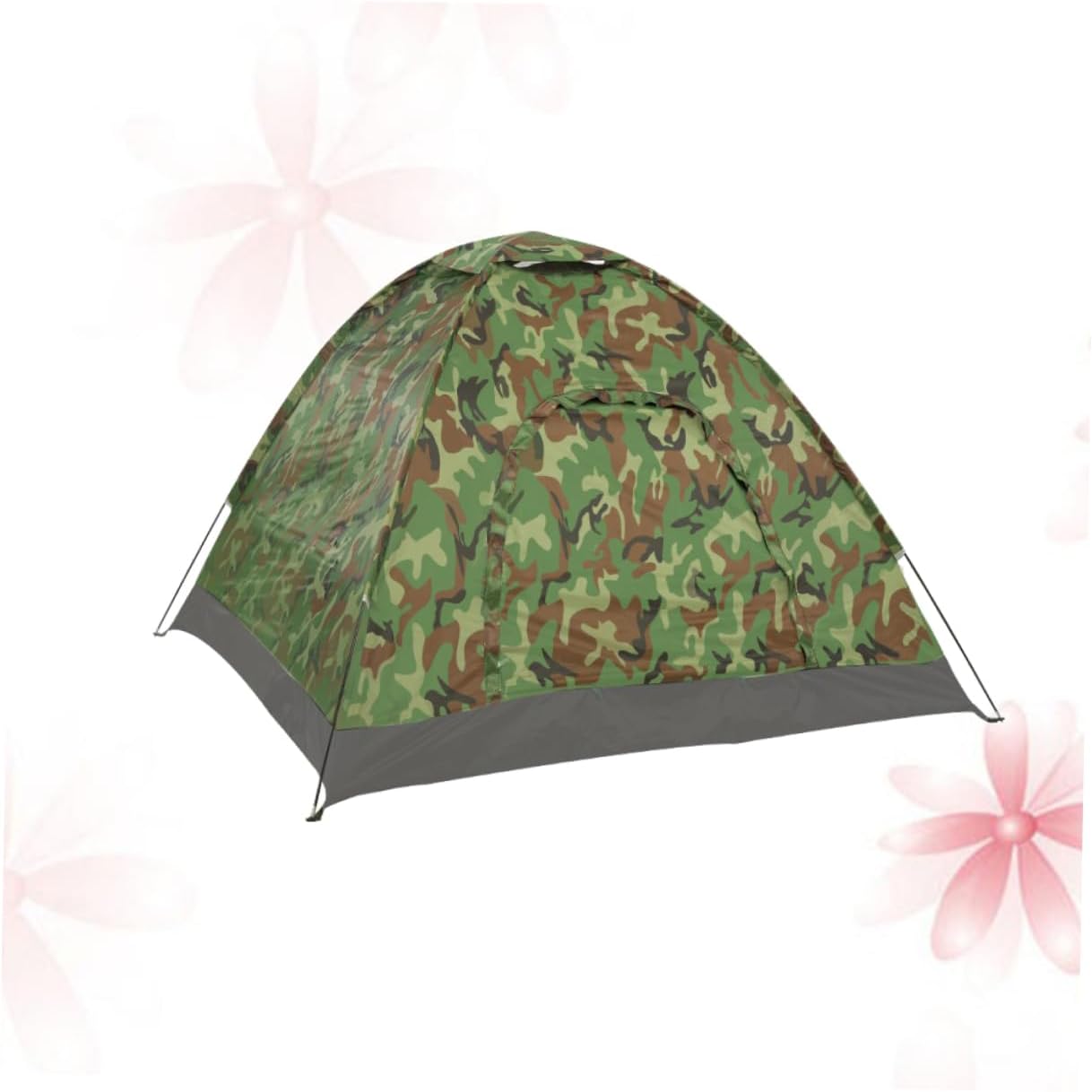 Portable Person Camping Tent Rugged Structure Ground Stake Camouflage Tent for Outdoor Activities Random Color